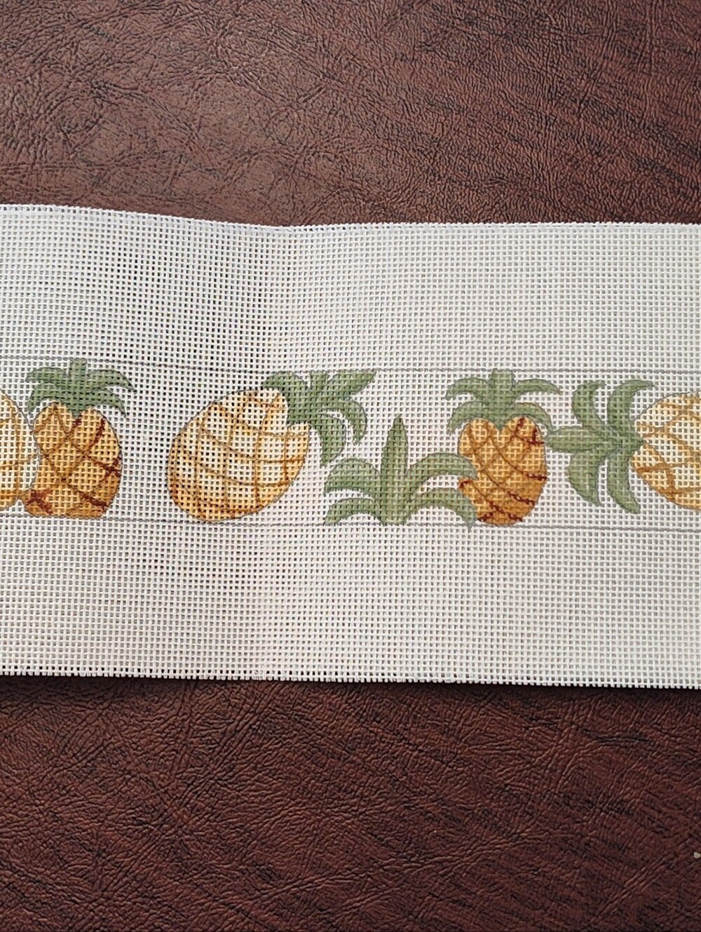Golden Pineapple Needlepoint Belt Canvas